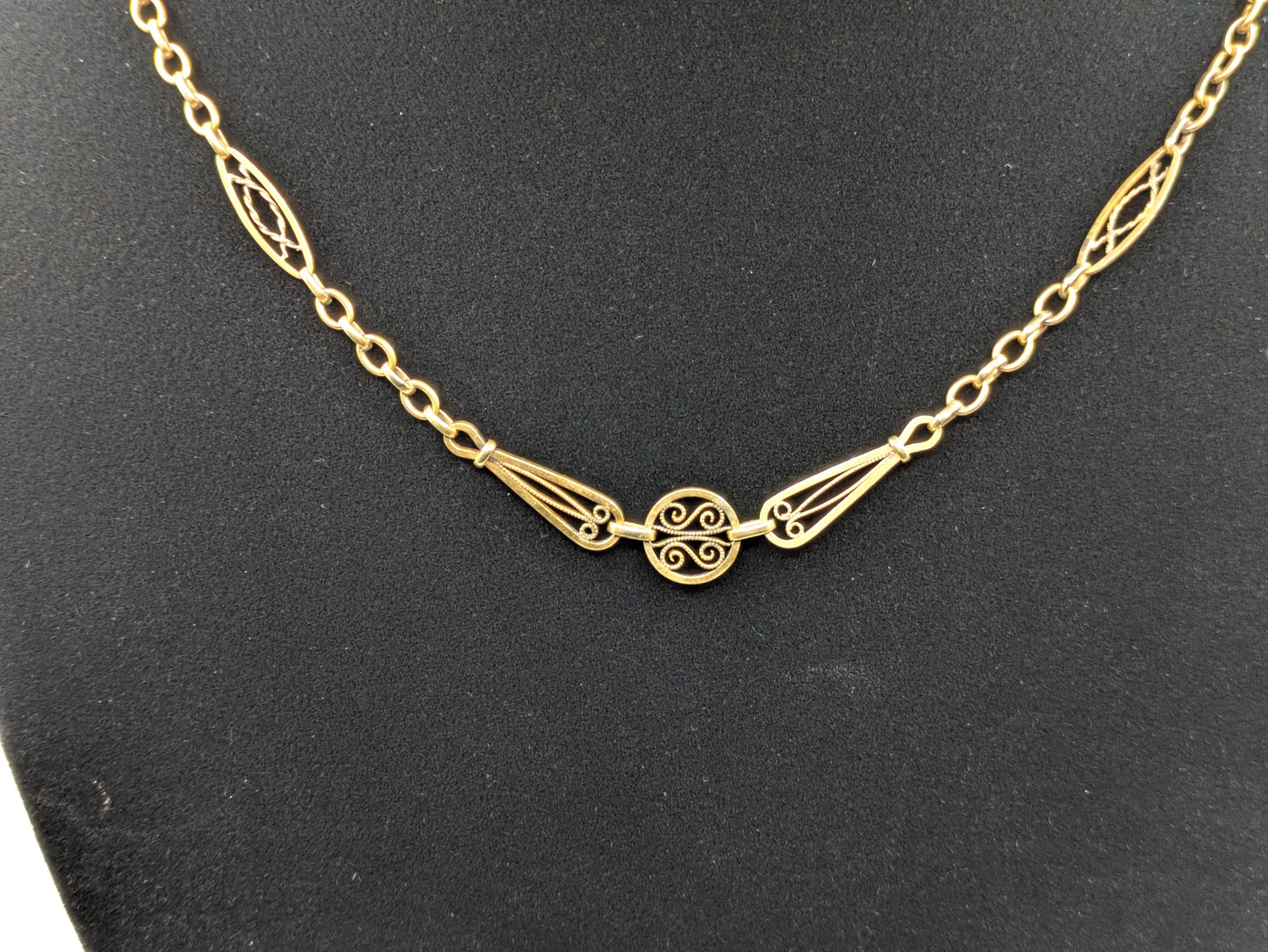 Edwardian Filigree Necklace 16.5"